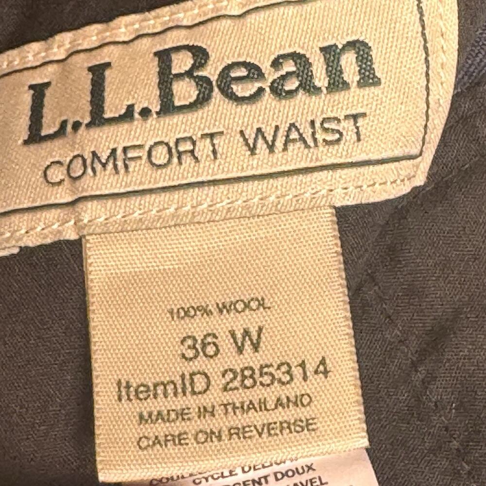 L L Bean Comfort Waist Wool Pants 36x32 Men's BLACK Dress Pants #285314 Vintage - Picture 4 of 6